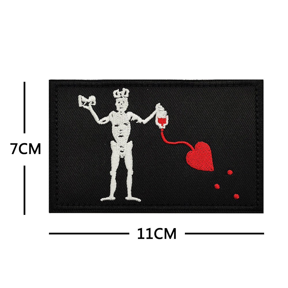 Foreign Trade Source Edhwa Pirate Flag Black and White Embroidered Armband Velcro Morale Stamp Bag Patch Cloth Patch