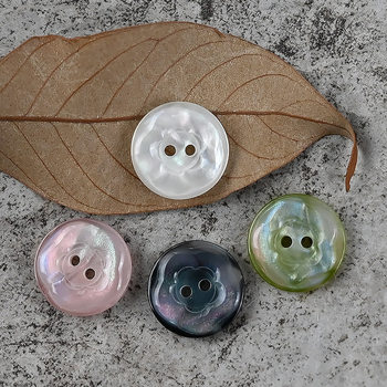 Ambilight Pink Blue Purple Flower Resin Button Shirt Small Button Sweater Knitted Cardigan Clothing Button