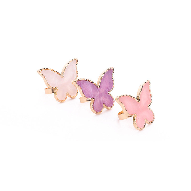 Butterfly Shell Ring Color Palette High Color Value Alloy Nail Polish Glue Color Plate Japanese Style Manicure Tool Simple