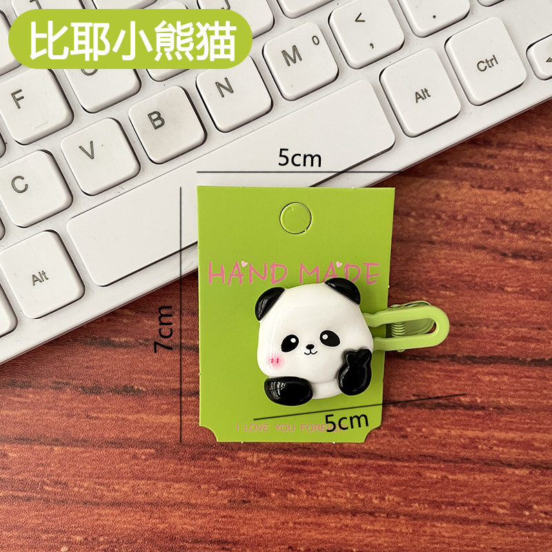 可爱卡通熊猫发夹刘海碎发夹高颜值碎发侧边夹刘海少女心头饰发饰