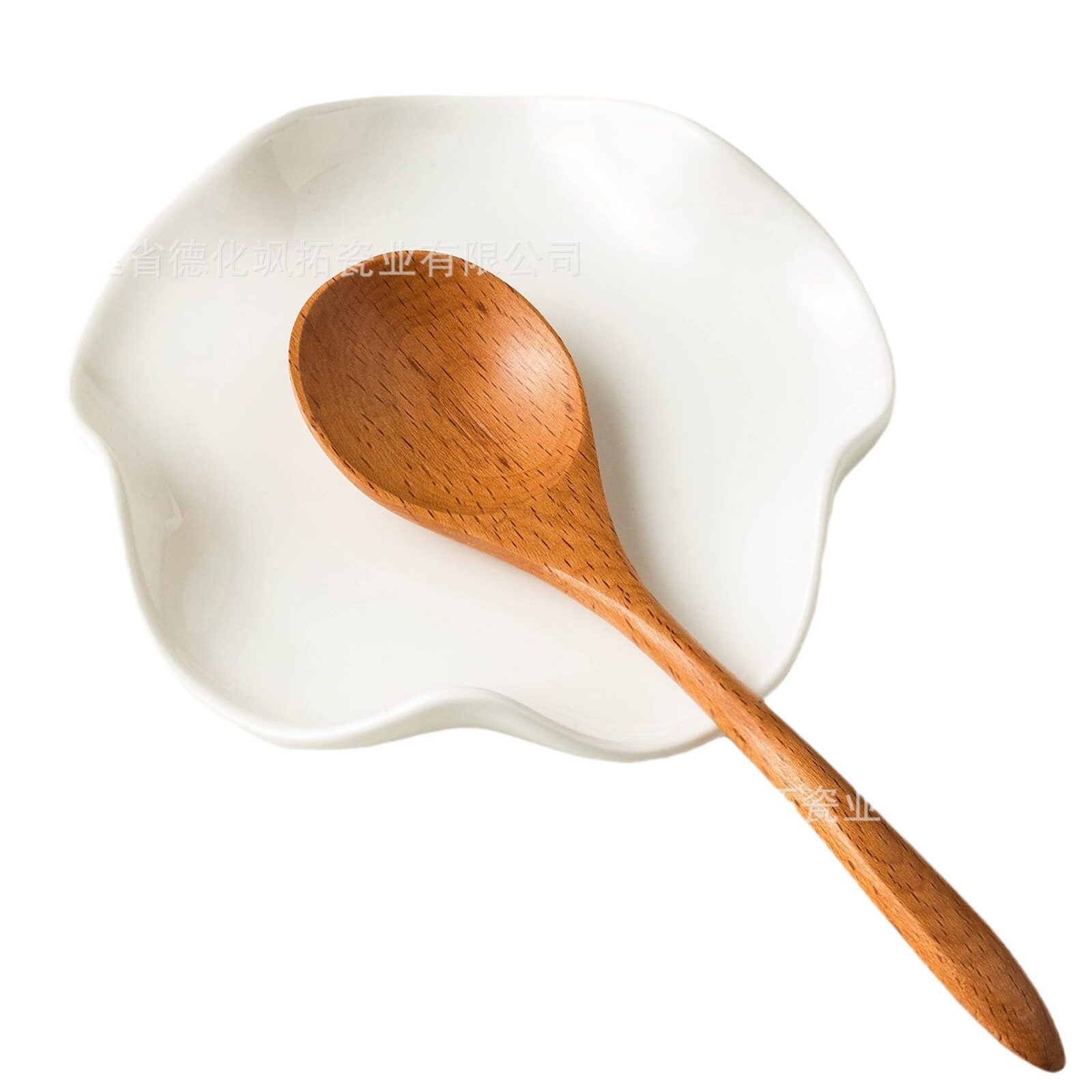 Ceramic Spoon Holder Spoon Holder Household Kitchen Ceramic Flower-shaped Soup Spoon Holder Small Dish Plate Western Food Tableware Holder Jewelry Plate