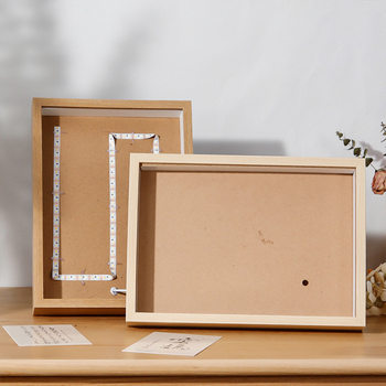 DIY Creative Hollow Light Painting Photo Frame Display Stand Hollow Frame Grooved Style Hollow 3cm 8inch A4 Night Light Picture Frame