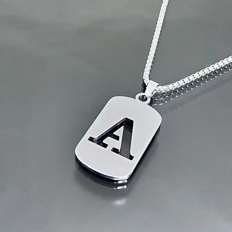 English character 26 letter necklace Taigang chain male and female student couple clothing accessories niche design simple all-match fashion
