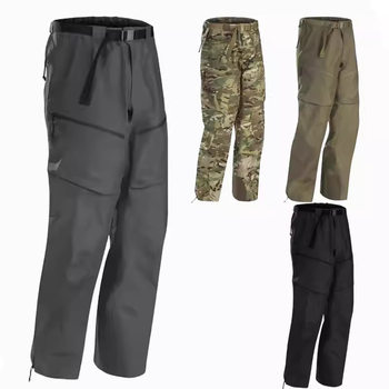 Army Bird Hard Shell Pants Men's Outdoor Clothing Waterproof Side Zipper Rain Pants Full Pressure Glue Mountaineering Pants