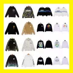 Fog Trendy Brand Am Sweatshirt with Cracked Letter Logo, Splatter Ink Graffiti Print Hoodie, Couple's Outfit Jacket Iri