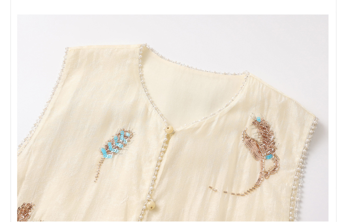 Set gile thêu đính cườm kèm quần dài nữ phong cách thanh lịch — Quần dài màu mơ, Quần dài màu xanh lục, Gi lê màu hồng, Gi lê màu xanh lục