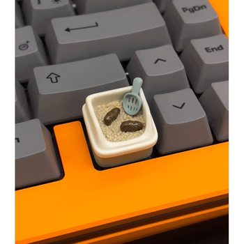 Cat Litter Box Keycap, Poop Scooping Keycap, Funny Keycap, Cat Poop Keycap, Creative Keycap, Mechanical Keyboard for Friends