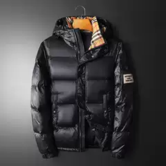 2025 Winter New European Style Trendy Men's Fashion Casual Hooded down Jacket White Duck down Coat