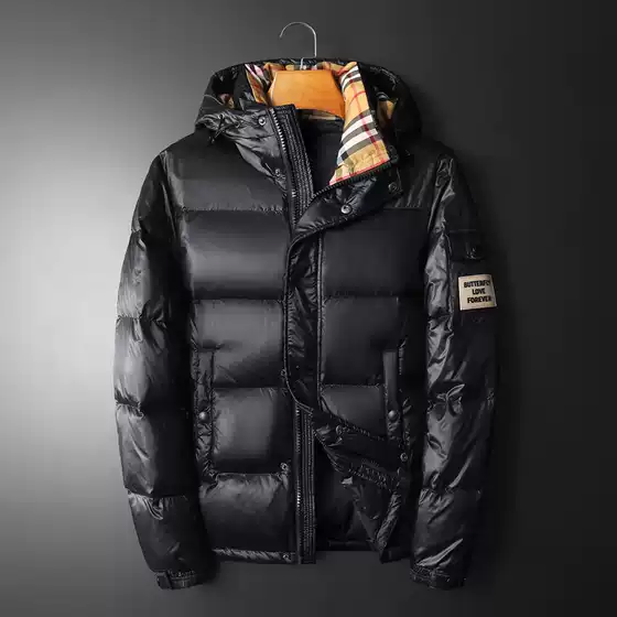 2025 Winter New European Style Trendy Men's Fashion Casual Hooded down Jacket White Duck down Coat