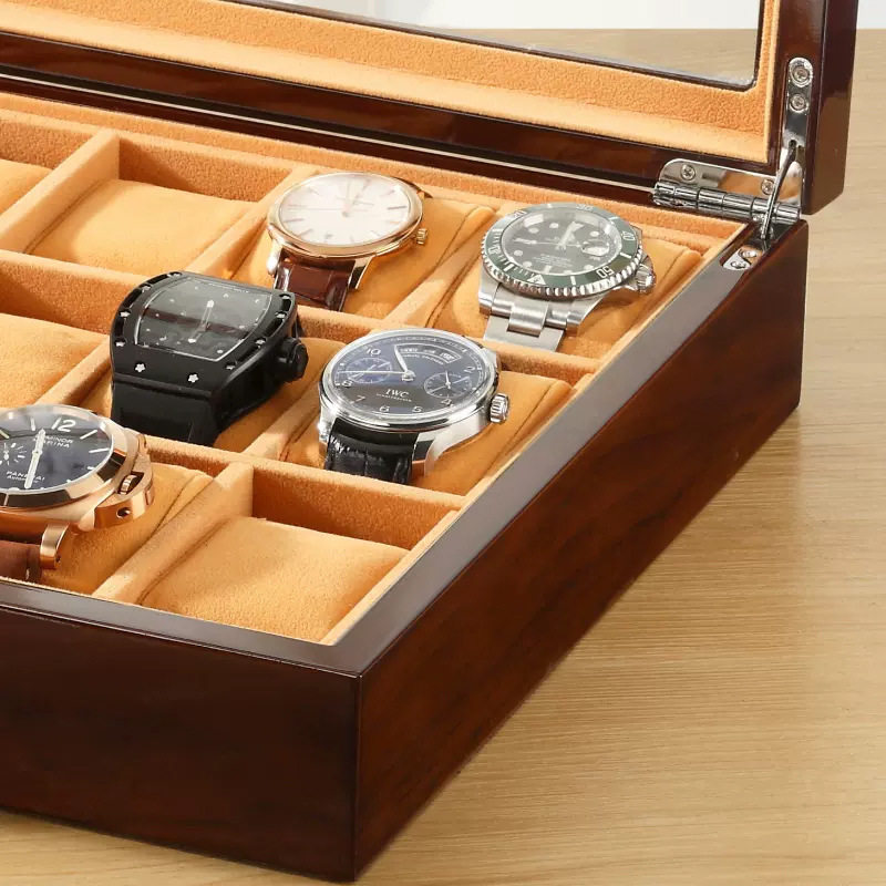 Watch Box Wooden Skylight Watch Box Wooden Jewelry Bracelet Bracelet Storage Box with Lock Watch Jewelry Display Box