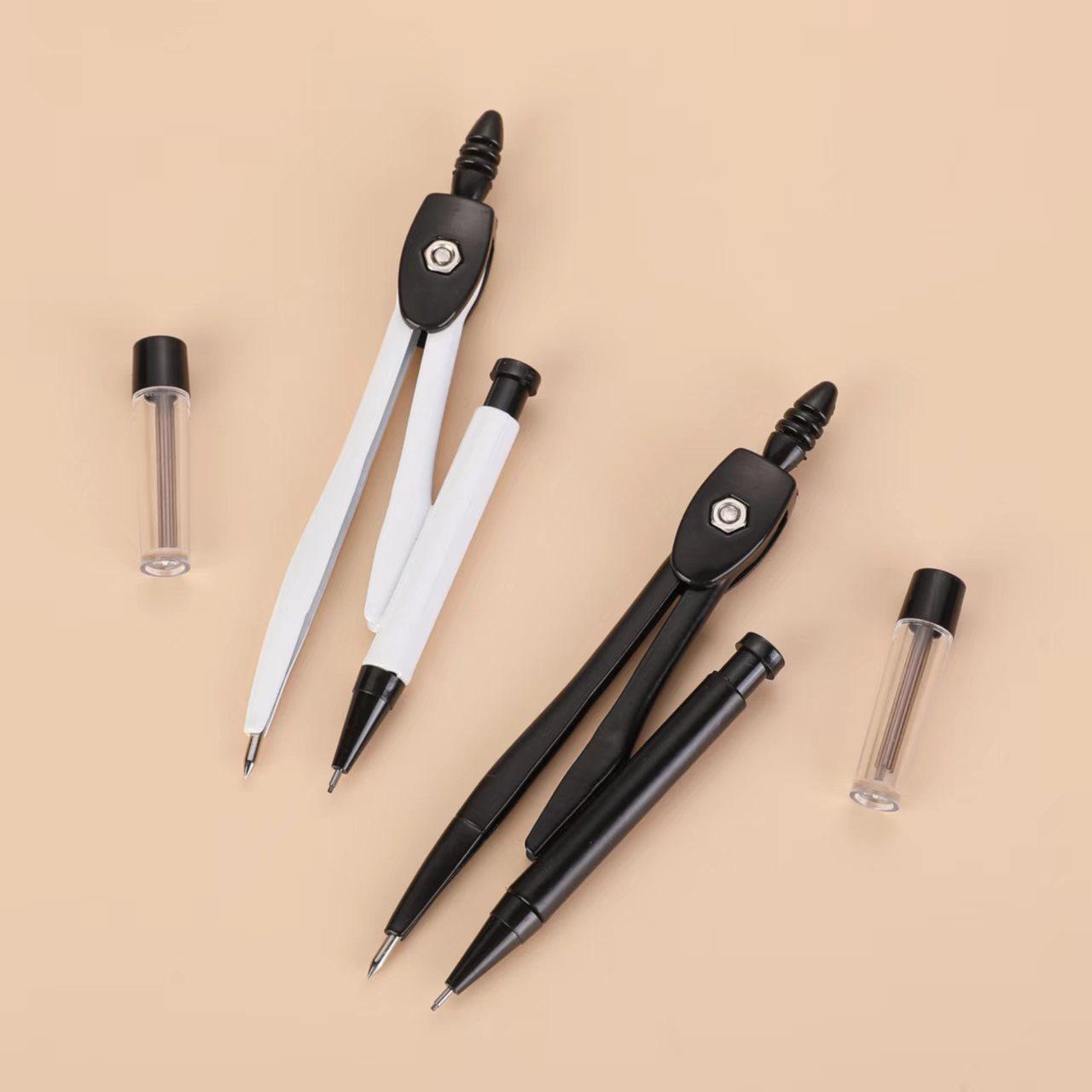 Pioneer 3030 compasses suit primary and secondary school students test drawing with two-piece black and white compasses tools automatic