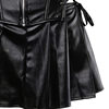 Women's Leather Corset Bodysuit with Zipper, Tummy Control, Gathered Design, High-Waisted, and Separate Skirt Set