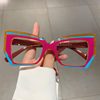 2025 New Colorful Trendy Anti-Blue Light Glasses Polygonal Women's Trendy Personality Eyeglass Frames European and American Non-Prescription Glasses