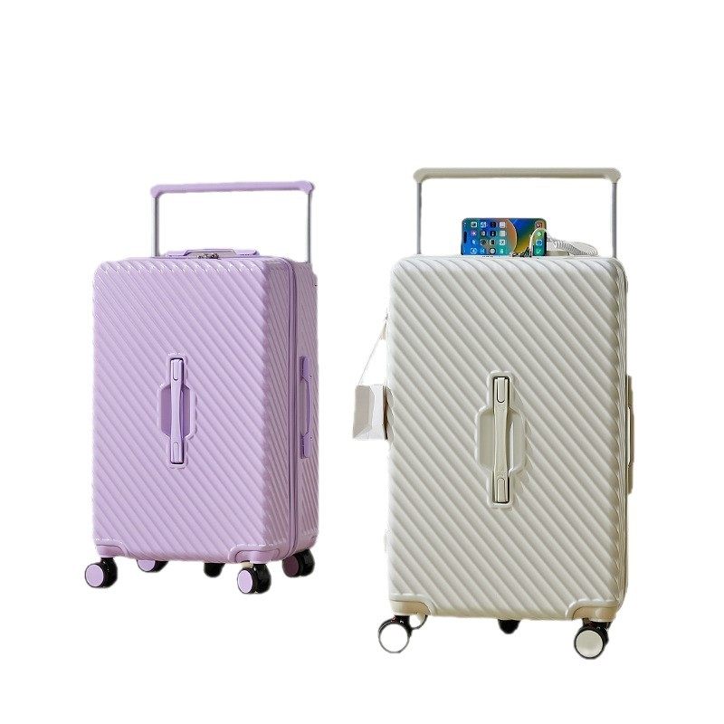 Large-Capacity Wide-Handle Luggage Suitcase with Three-Seven Division, Multifunctional 28inch Travel Suitcase for Female Students, 20inch Trolley Case Wholesale