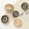 Fashionable Metal Crown Buttons Jk British Preppy Style Suit Coat Windbreaker Shirt Buttons Wheat Ear Badge Decorative Buttons