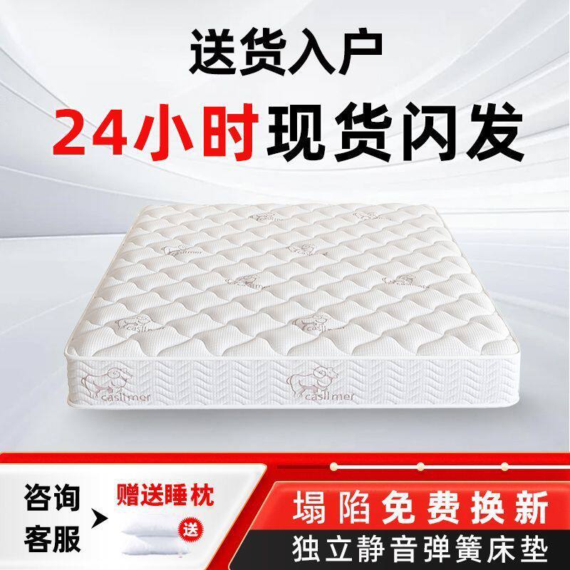 Mattress for Home Use, Soft and Firm, 20cm Thick, Double, 1.95m Economical Spring Mattress for Rental Apartments