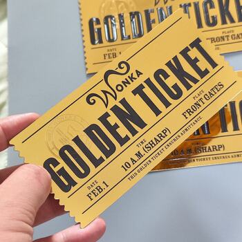 Factory Direct Supply Plastic Gold Foil Card Charlie Chocolate Gold Coupon Chocolate Wonka Commemorative Card Collectible Card