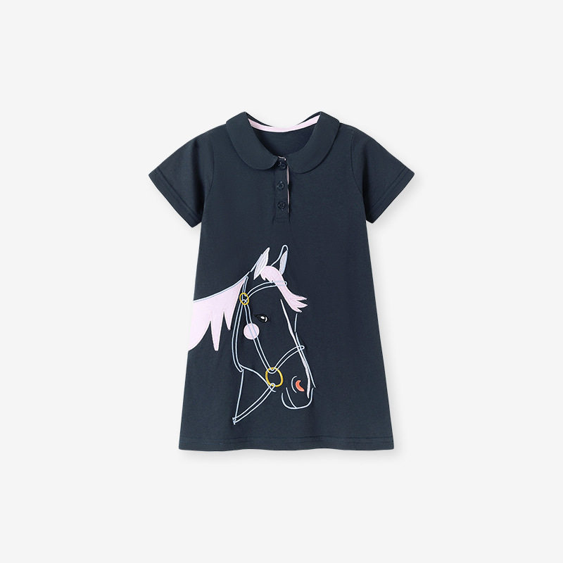 Girls' Short-Sleeve Dress Wholesale from Factory, Summer Kids' Dress