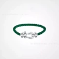 Large emerald green textile chain rope stainless steel hoop