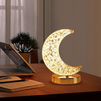 Amazon Factory Direct Sales Moon Table Lamp Atmosphere Lamp Living Room Bedroom Decoration USB Charging Eye Protection Bedside Table