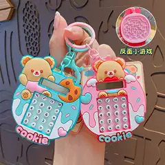 Cartoon Cream Bear Cute Formula Calculator Keychain Maze Game Car Keychain Pendant Gift Wholesale