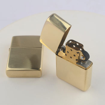 DIY deep carving uses lighter shell non-standard pure copper with zp movement liner kerosene machine polished without plating