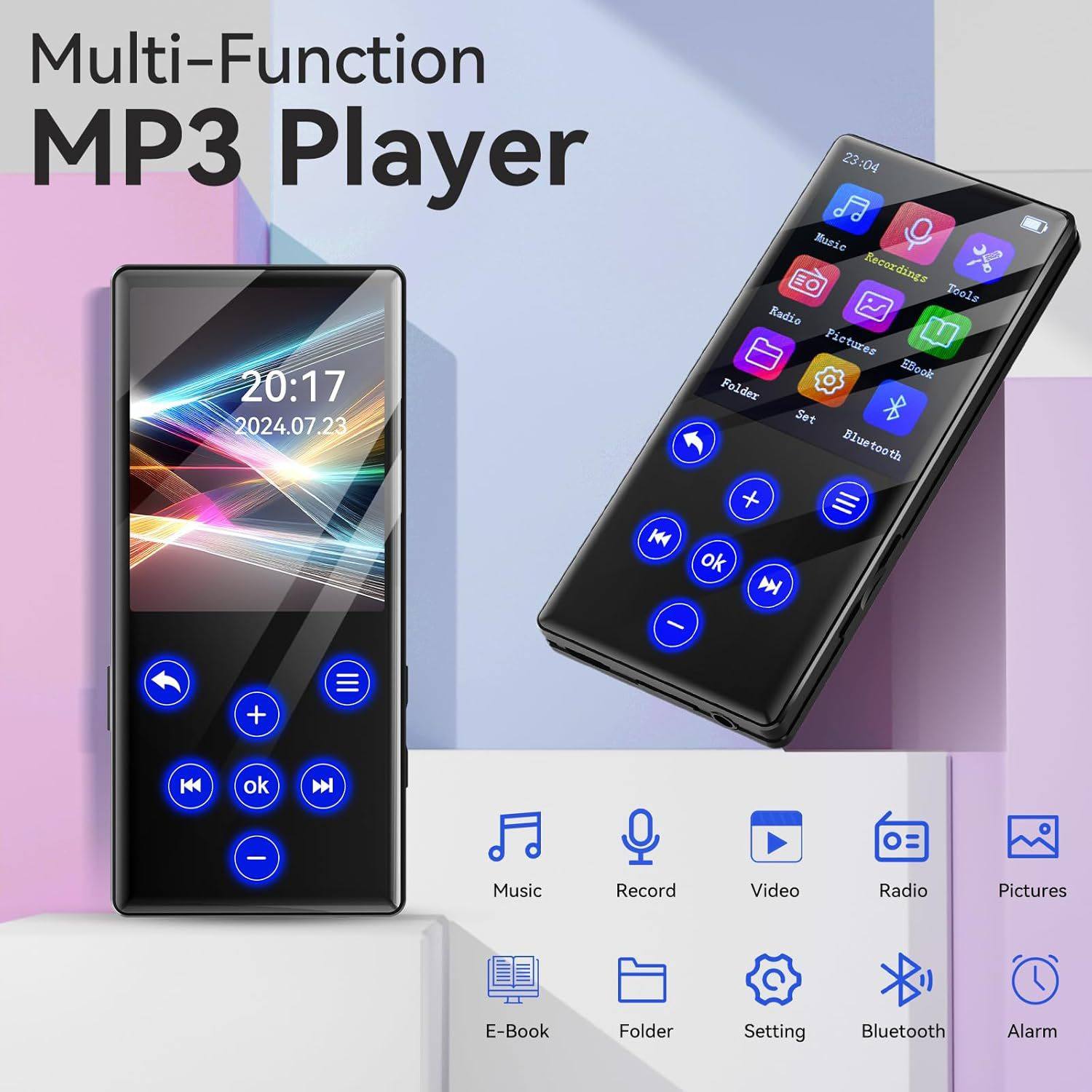 2026 New Popular Bluetooth Mp3/P4 Player External Speaker Radio Music E-Book Memory Playback