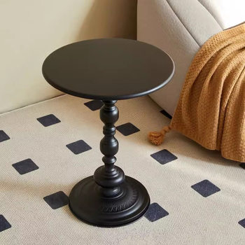 Net red coffee table small bedside table simple ins style. Side Table Tea Table Bedroom Household Double-layer Small Round Table Storage Rack