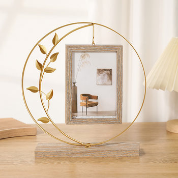 Cross-border New Creative Original Iron Metal Photo Frame Photo Fashion Light Luxury Style 6-inch Picture Frame Decoration