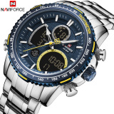 Мужские часы NAVIFORCE Lingxiang 9182, водонепроницаемые светодиодные часы с двойным дисплеем, многофункциональные спортивные часы, мужские часы для внешней торговли