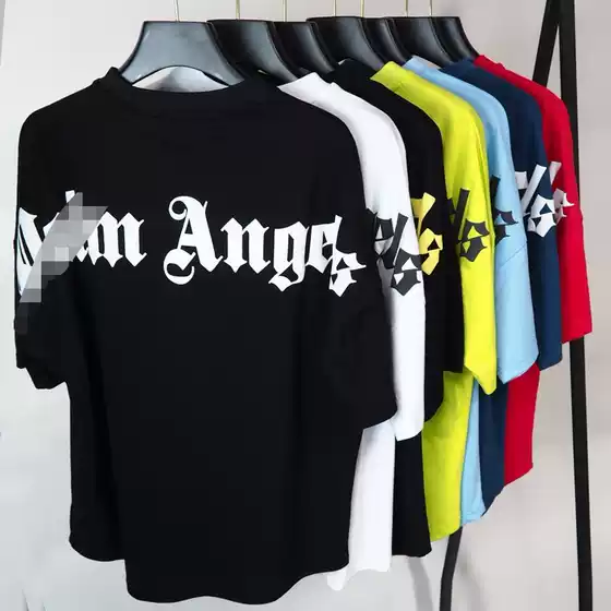 Correct Palm High Street Casual Loose Back Foam Large Letter Printed Round Neck Short Sleeve Cross-Border in stock T-Shirt