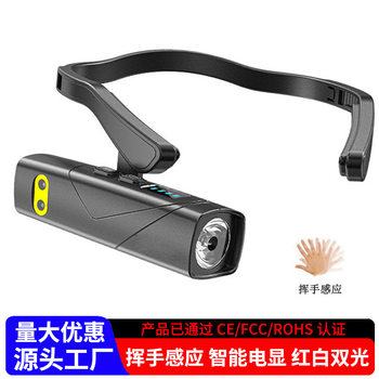 Led Sensor Headlight Outdoor Strong Light Long-Lasting Lithium Battery Outdoor Night Running and Cycling Night Fishing Light Ear-Mounted Flashlight