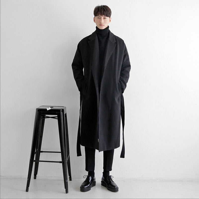 Mens Long Wool Overcoat Warm Available in Black Army Green and Brown Wholesale Low MOQ
