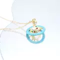 Blue protein paint track necklace