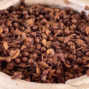 Cake sandwich Chocolate coated crunchy Crumbled sandwich filling Crumbled nuts Dessert Baking butter crunchy slices