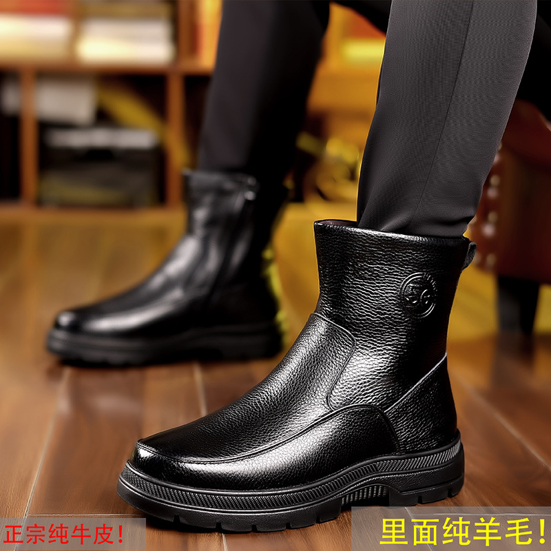 Giày Boot Martin Nam Chất Liệu Vải Bông Ma Sát Chống Trượt Dày Ấm Hàng Mùa Xuân Thu Đông