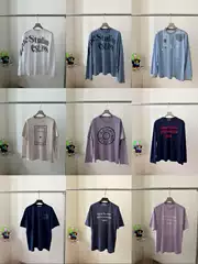 Cross-Border Trendy Brand 1996 Letter Print Washed Vintage Light Luxury Loose-Fitting Unisex Short-Sleeve Couple T-Shirt in Stock