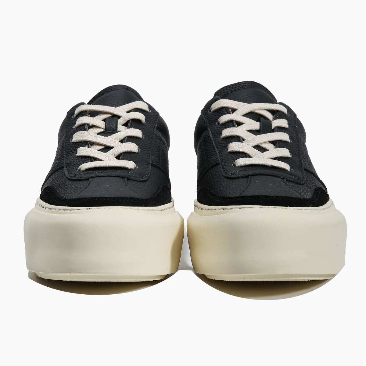 Giày sneaker nam da thật đế dày kiểu Âu phong cách tối giản — Màu đen, Màu trắng