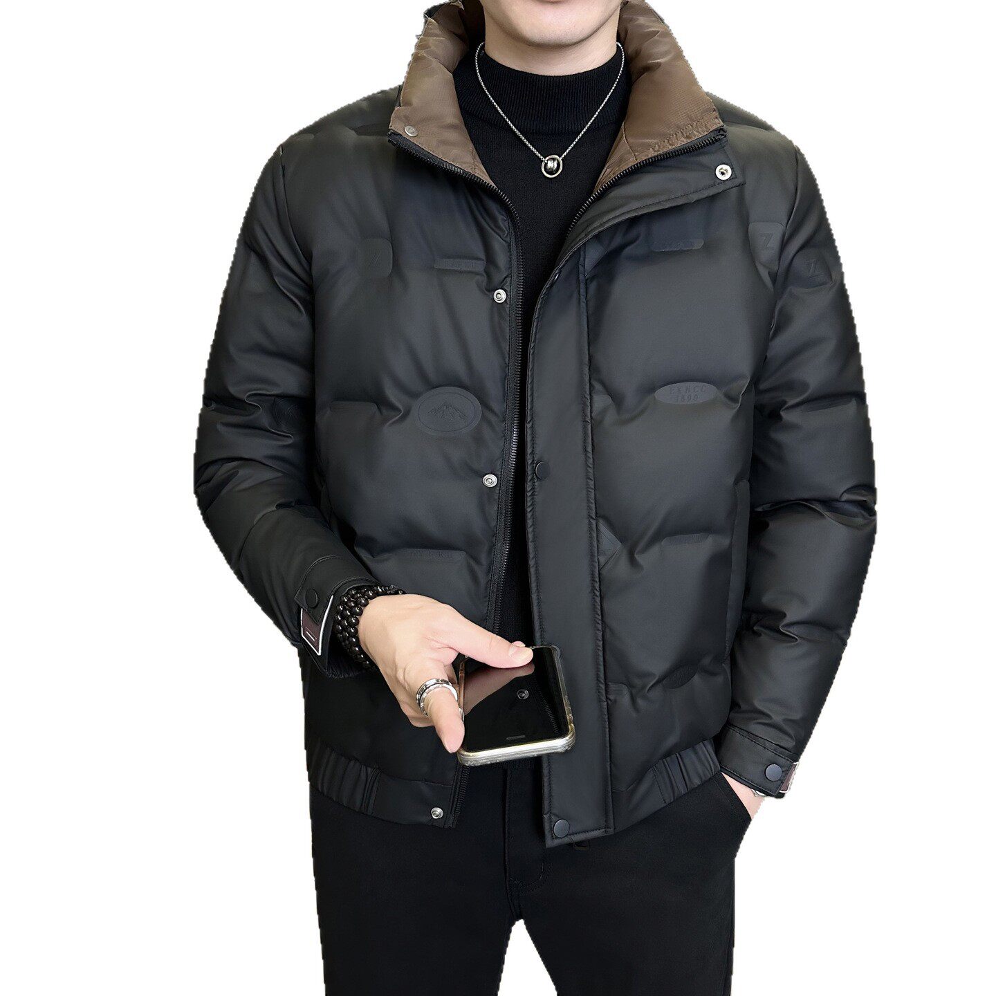 Lightweight Stand-Up Collar Winter down Jacket Duck down Men's Short Versatile Fashionable Handsome Warm Thickened Duck down Jacket for Men
