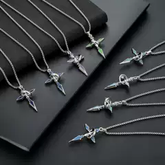 Cross titanium steel necklace men's fashion sweater chain pendant niche high-end jewelry women's Yiwu hot-selling accessories