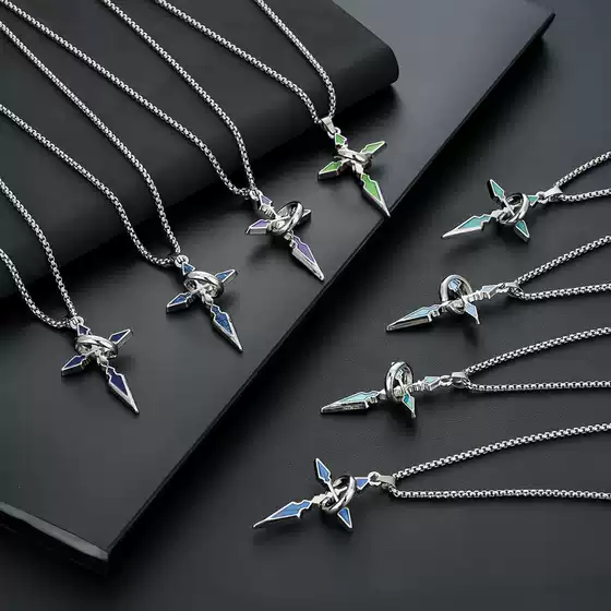 Cross titanium steel necklace men's fashion sweater chain pendant niche high-end jewelry women's Yiwu hot-selling accessories
