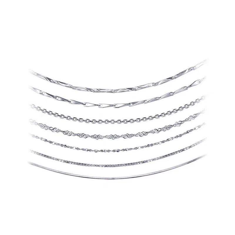 Pendant-Free Clavicle Chain Box Thin Chain Naked Chain Plain Chain Snake Bone Chain Niche High-End Necklace for Women