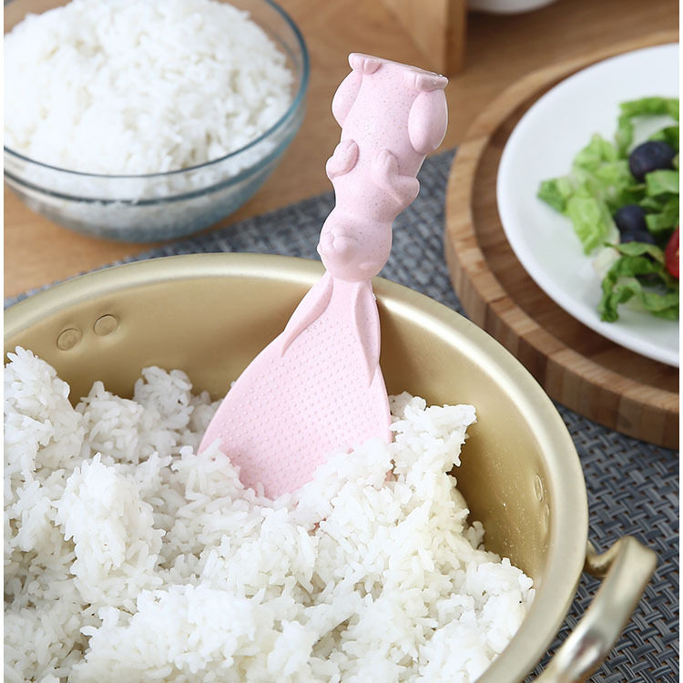 Wheat Straw Rabbit Spoon Can Stand Upright Rabbit Rice Cooker Rice Serving Spoon Creative Non-Stick Rice Cartoon Rice Spoon
