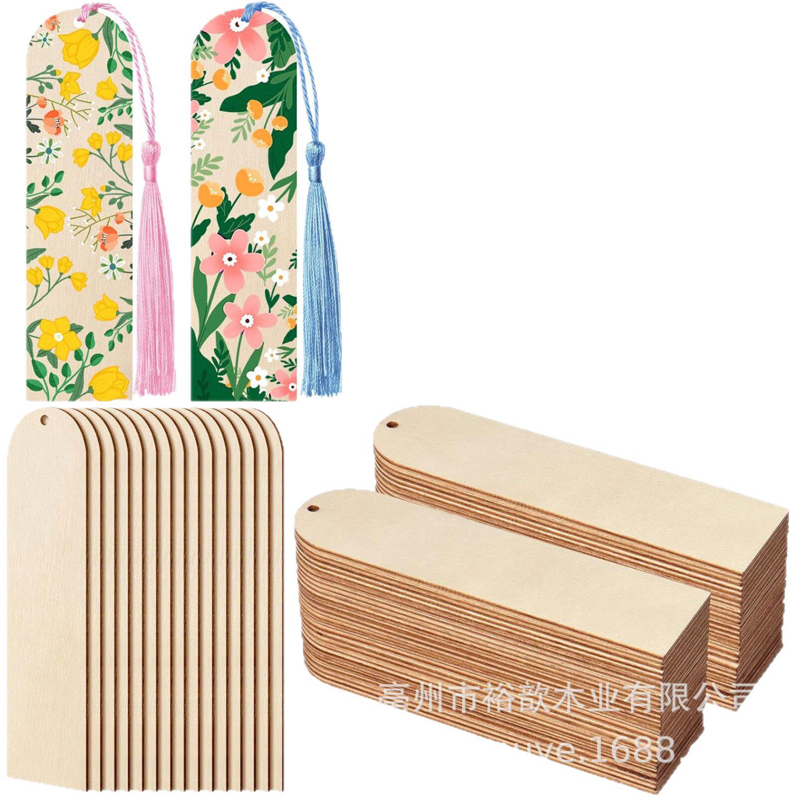 Wooden DIY Blank Signboard for Children's Painting, Creative Engraving Bookmark, Wish-Making Craft, Handmade Hanging Sign