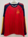 2026 Spain home jersey with two stars, long sleeves