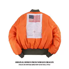 Norman Dragon Military Uniform Winter American Pilot Jacket Air Force Men's and Women's Ma-1 Warm Coat Thickened Loose Fit