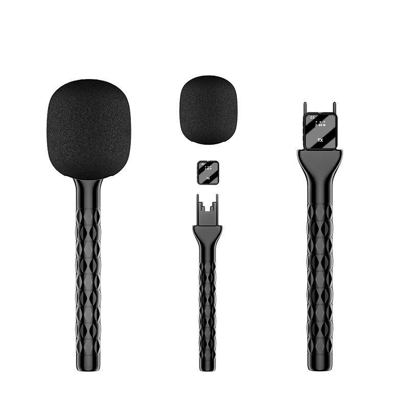 New DJI Rode Wireless Lavalier Microphone Anti-Slip Interview Stick Outdoor Live Broadcast Interview Professional Handheld Microphone