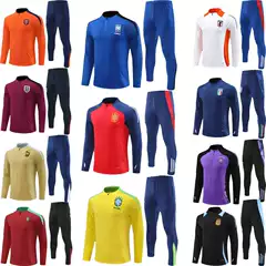 2425 Fall/Winter Pre-Match Warm-Up National Team Half-Zip Long Sleeve Soccer Training Jersey Player Version
