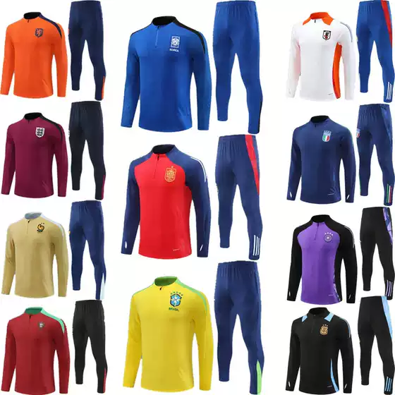 2425 Fall/Winter Pre-Match Warm-Up National Team Half-Zip Long Sleeve Soccer Training Jersey Player Version