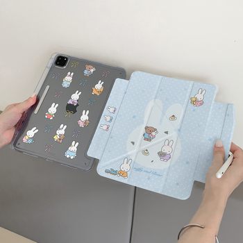Bow Miffy Rabbit Suitable for Apple iPad Tablet Protective Cover Pro/Air Buckle Edge Sticker Mini7 Hard 10Th Generation